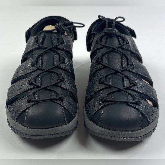 Clarks Brixby Cove Mens 10 Black Leather Fisherman Sandals Strap Casual 26133891 main image 4